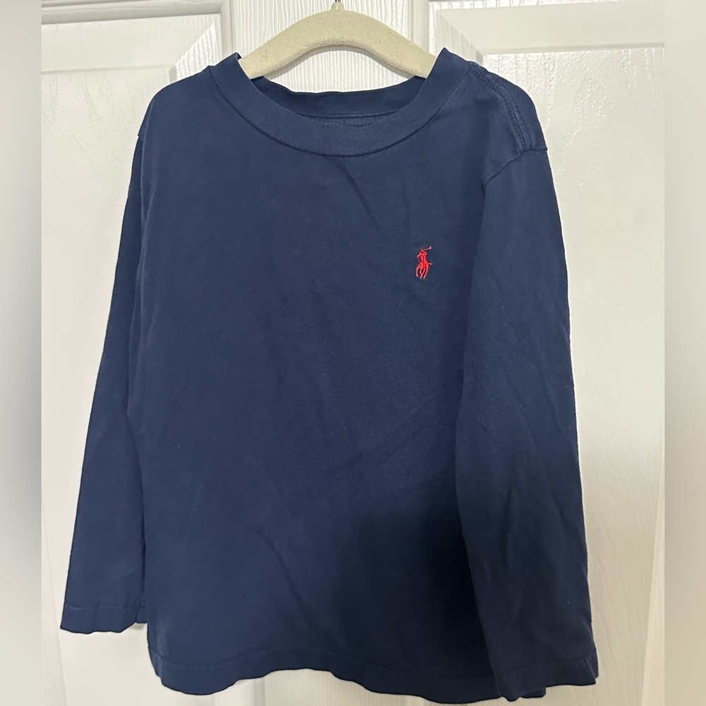 Navy Blue Kids Long Sleeve Shirt